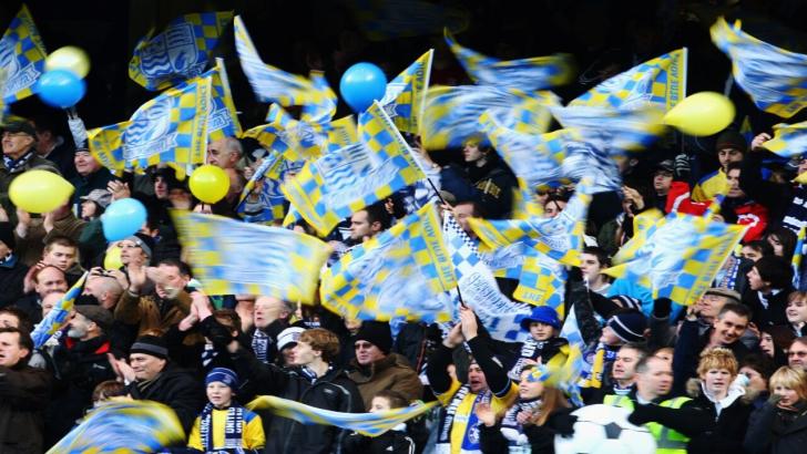 Southend United fans waving flags
